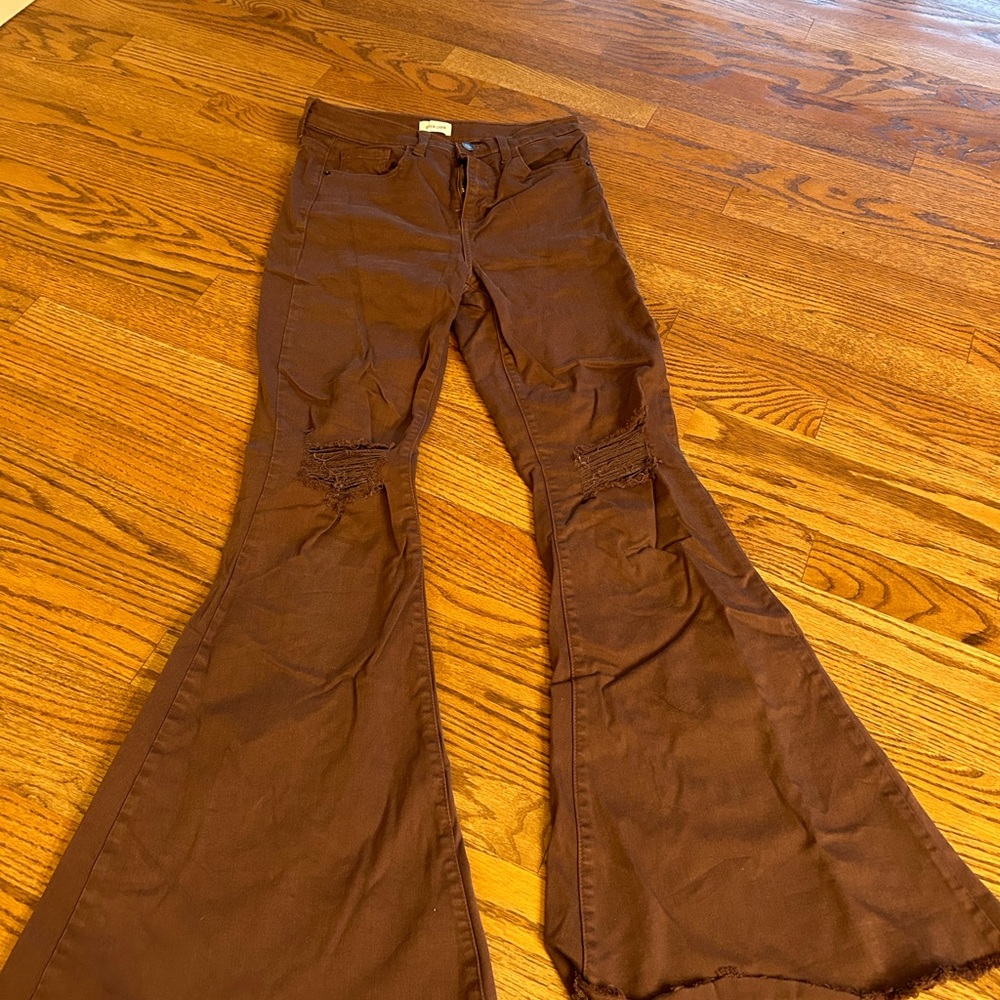 Brown flare jeans